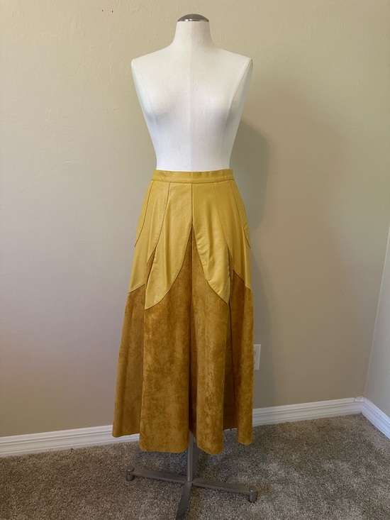 Nasty Gal Dresses & Skirts - Nasty Gal Mustard Yellow Two-Tone Midi Skirt